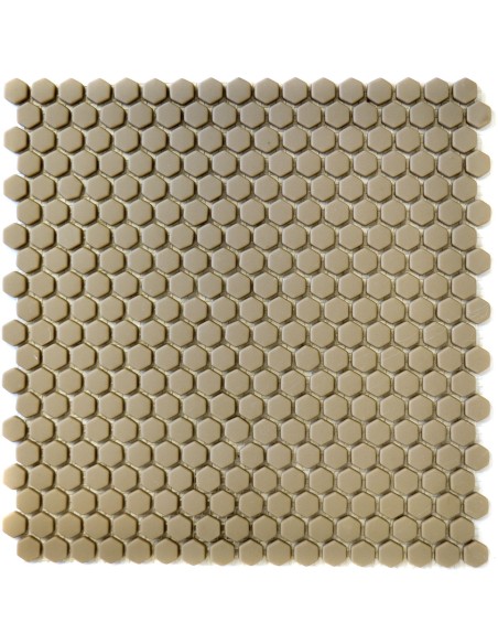 Hexagon Glasmosaik Emalj Creme Matt