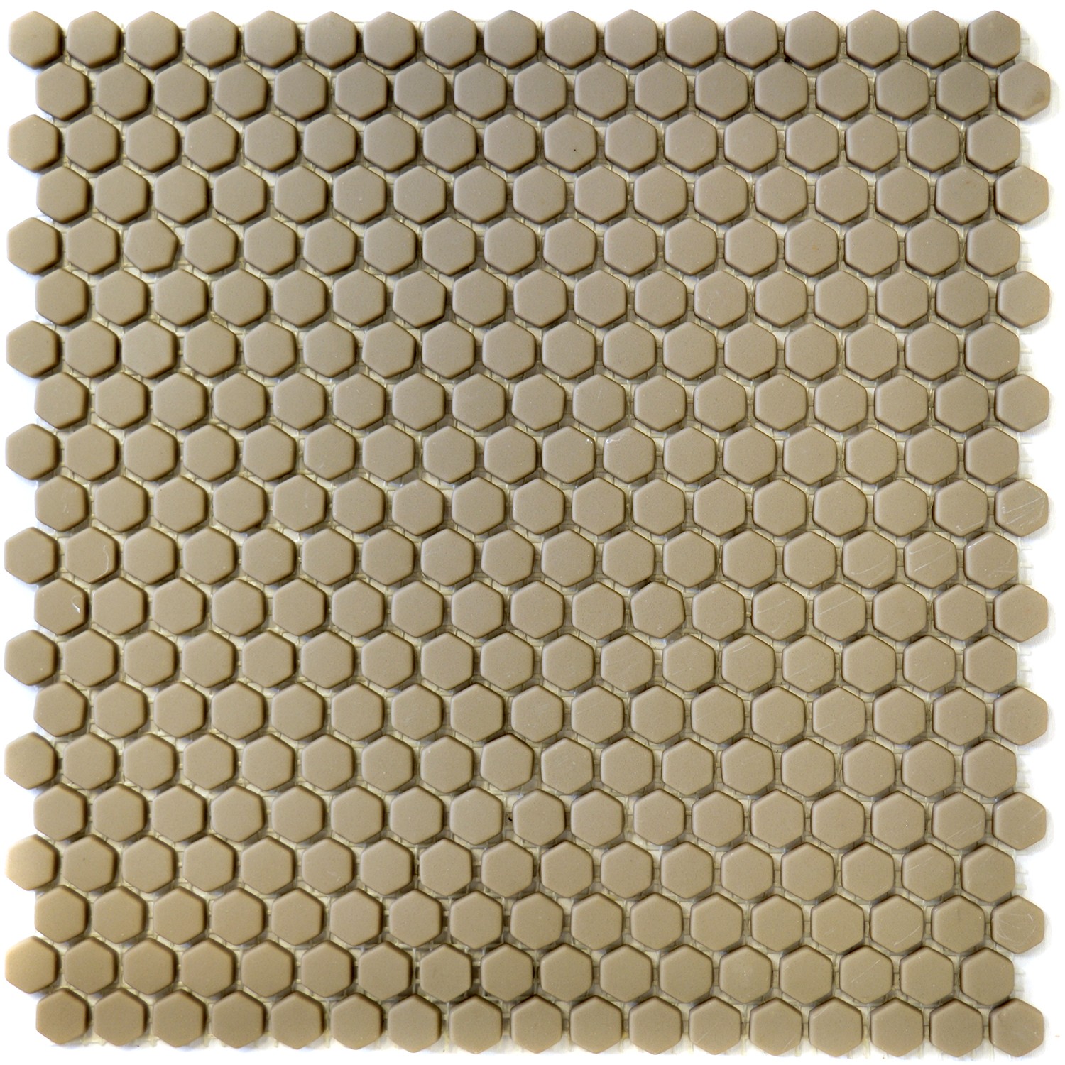 Hexagon Glasmosaik Emalj Creme Matt