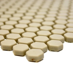 Hexagon Glasmosaik Eco Creme Matt | Ekosten.se