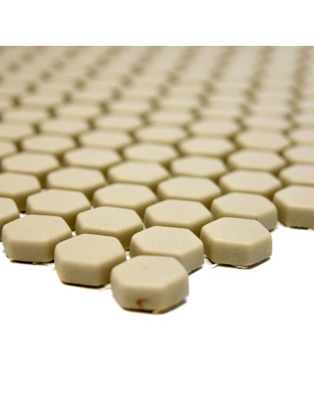 Hexagon Glasmosaik Eco Creme Matt | Ekosten.se