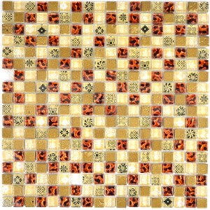 Beige Guld Mosaik Resin Kristall | Ekosten.se