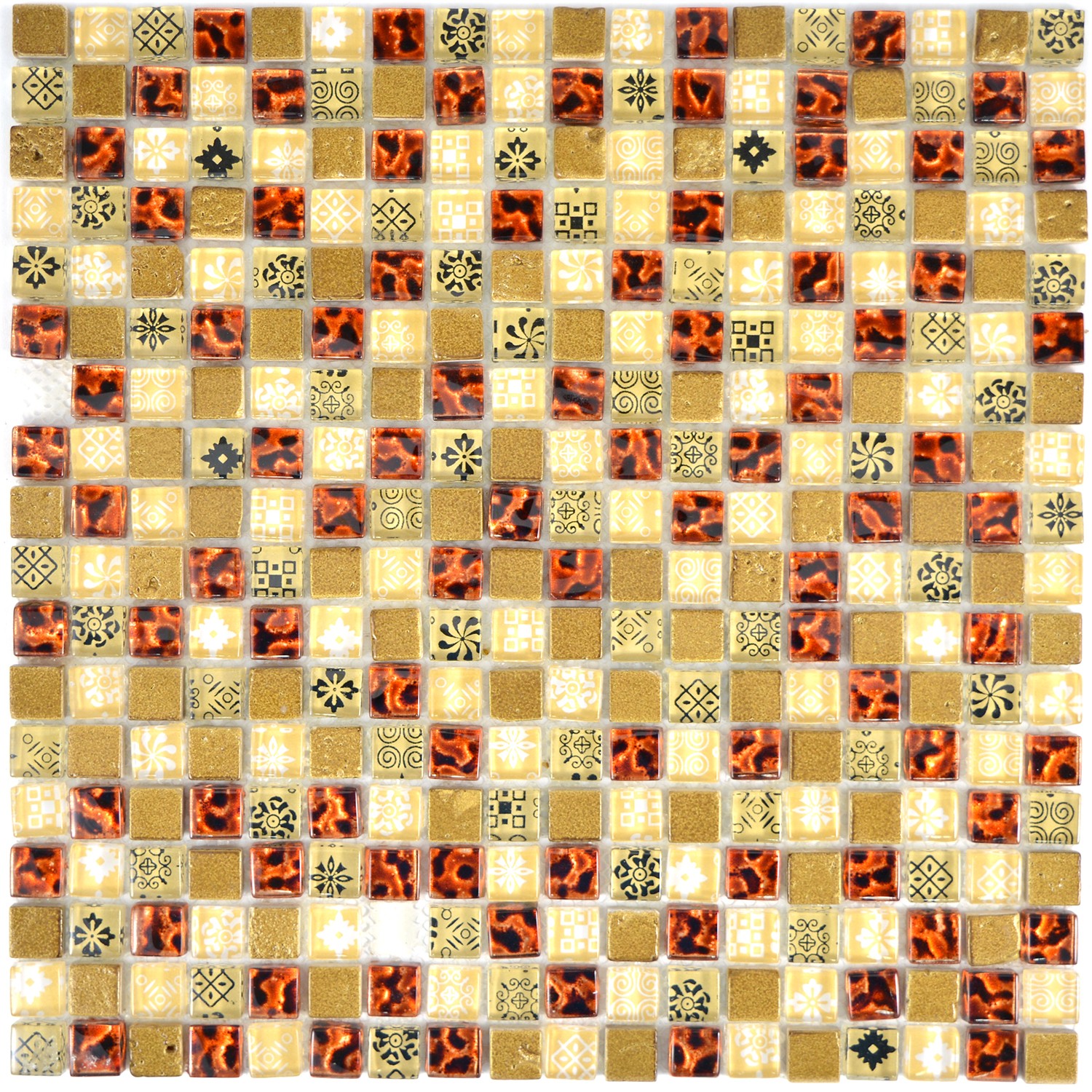 Beige Guld Mosaik Resin Kristall | Ekosten.se