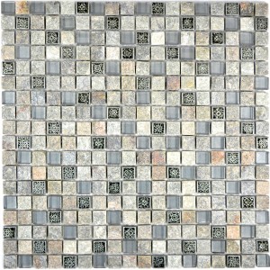 Natursten Resin Kristall Mosaik Grå | Ekosten.se