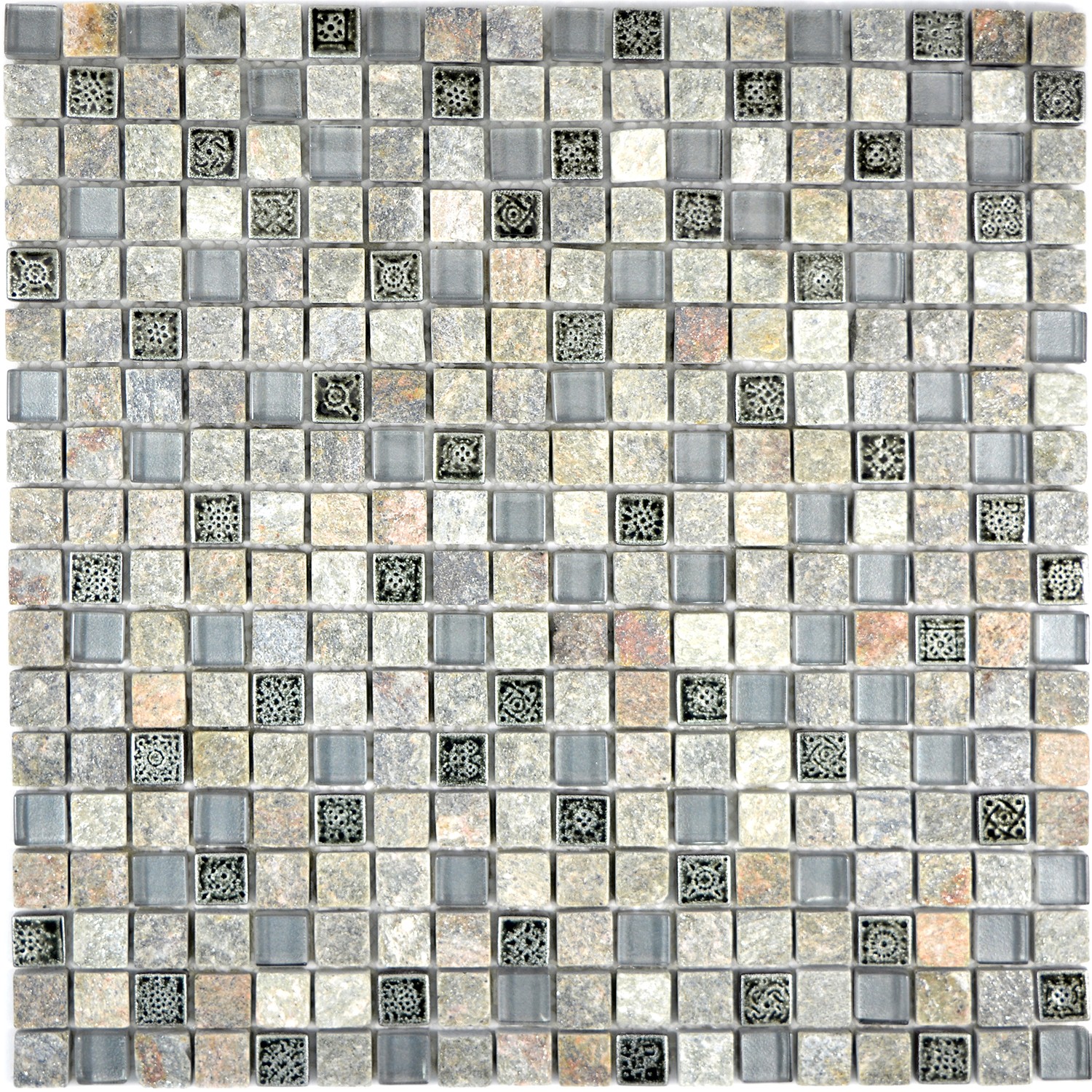 Natursten Resin Kristall Mosaik Grå | Ekosten.se