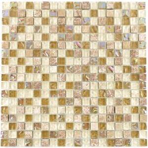 Mosaik Natursten Kristall Beige Brun Mix
