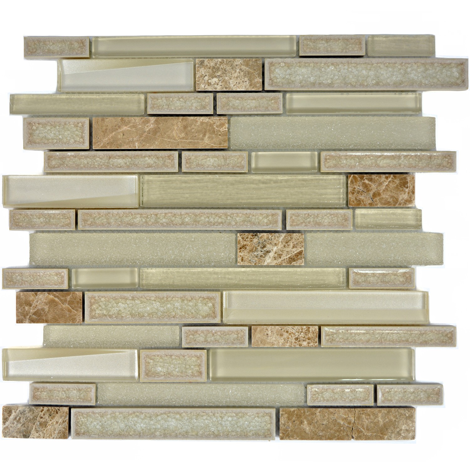 Stavmosaik Kristall Natursten Keramik Mix Beige