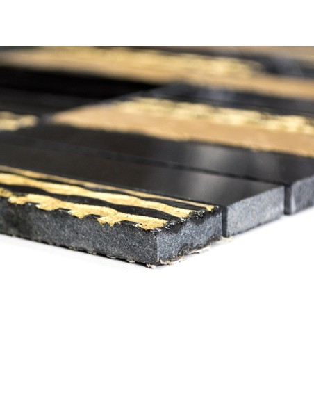 Marmor Mosaik Carving Mix Guld Svart