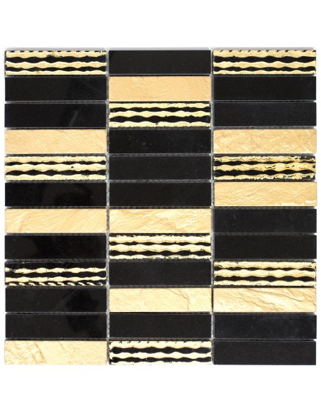 Marmor Mosaik Carving Mix Guld Svart