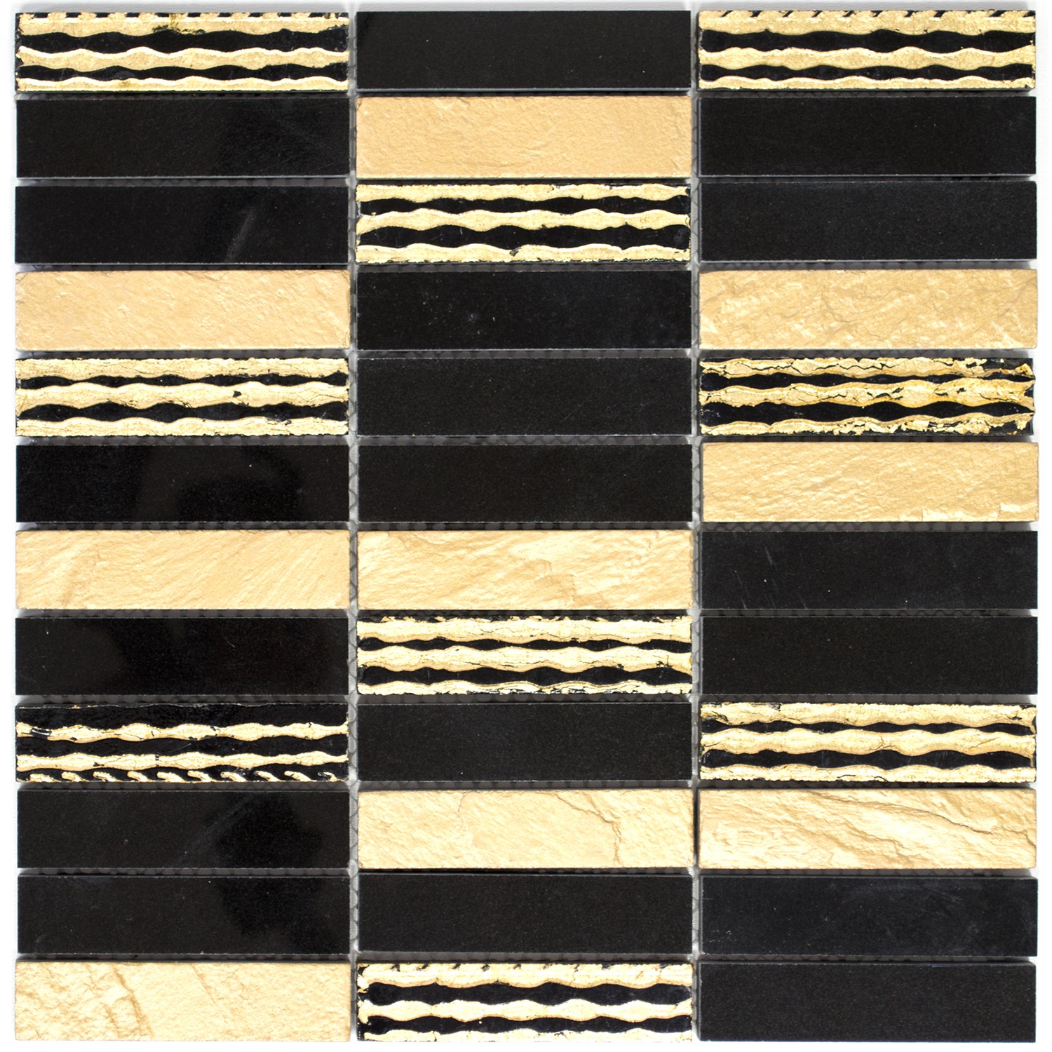 Marmor Mosaik Carving Mix Guld Svart