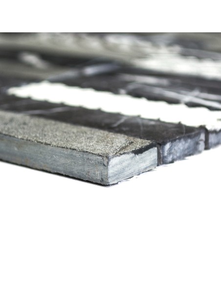 Marmor Stavmosaik Carving Silver Svart | Ekosten.se