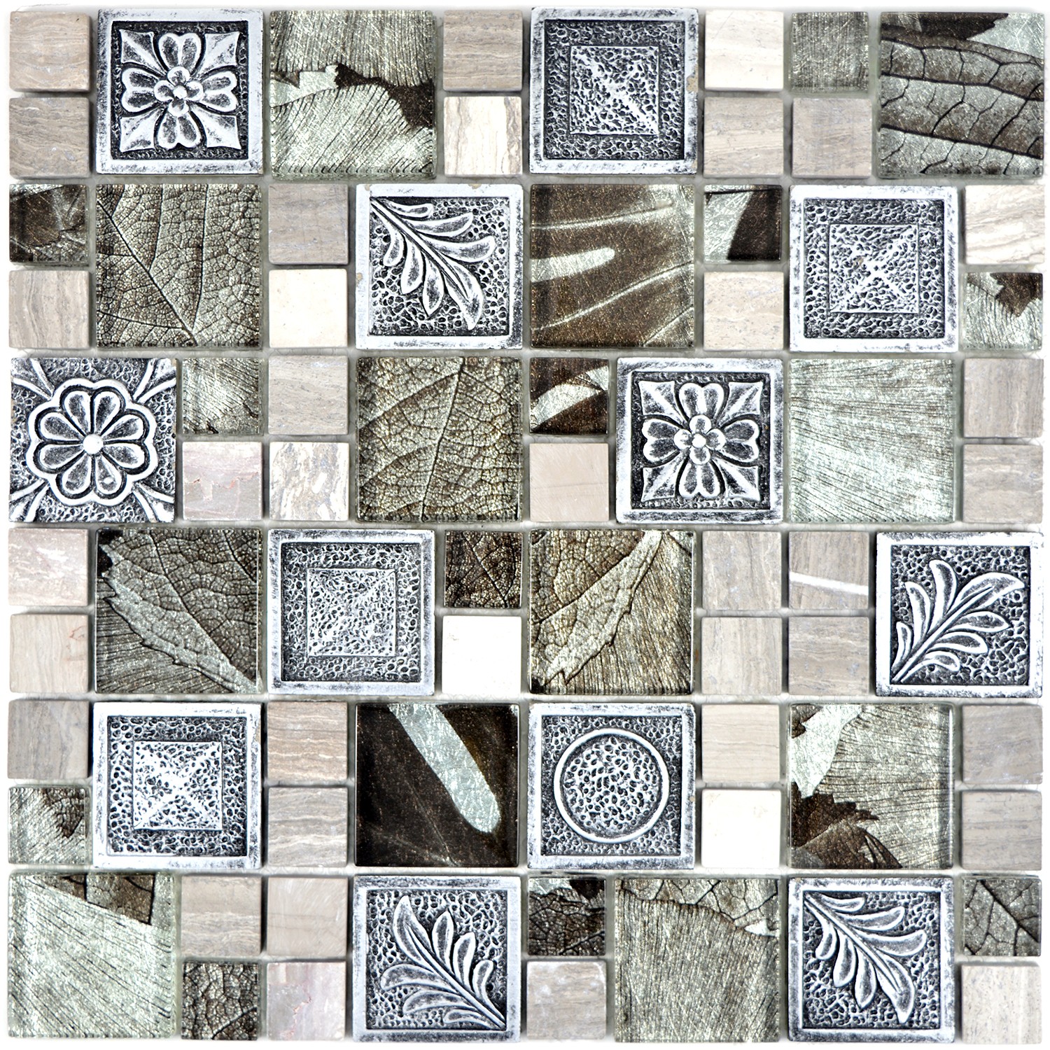 Mosaik Resin Kristall Silver Ornament | Ekosten.se