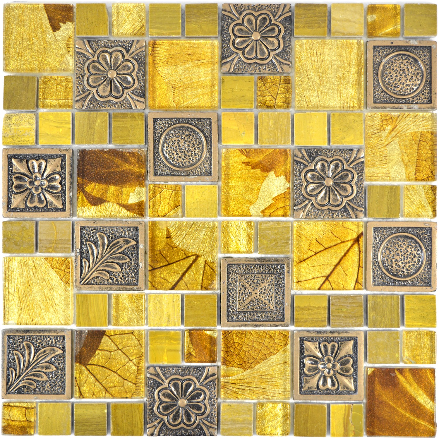 Mosaik Resin Kristall Guld Ornament | Ekosten.se