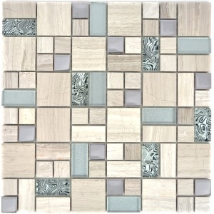 Mosaik Kristall Marmor White Wood | Ekosten.se