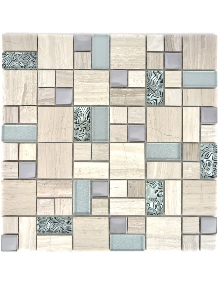 Mosaik Kristall Marmor White Wood | Ekosten.se