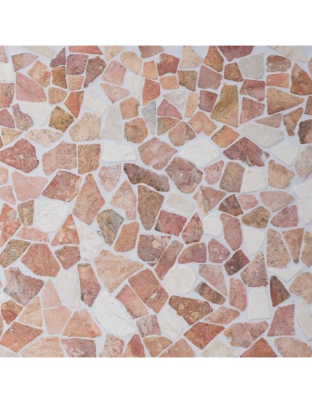 Oregelbunden Marmormosaik Rosso Cream | Ekosten.se