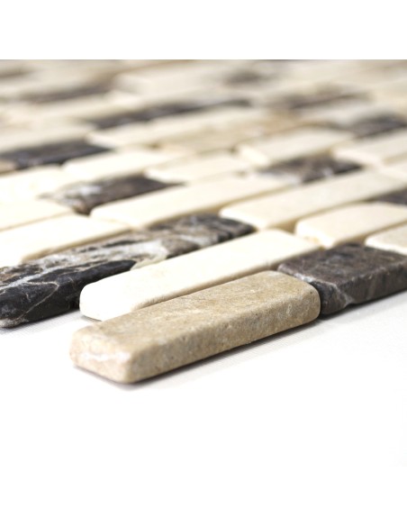 Stavmosaik Natursten Marmor Beige Brun Mix | Ekosten.se