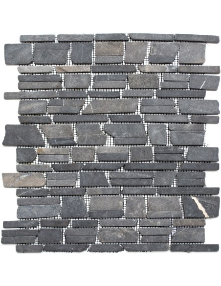 Brickmosaik Natursten Marmor Nero Marquina
