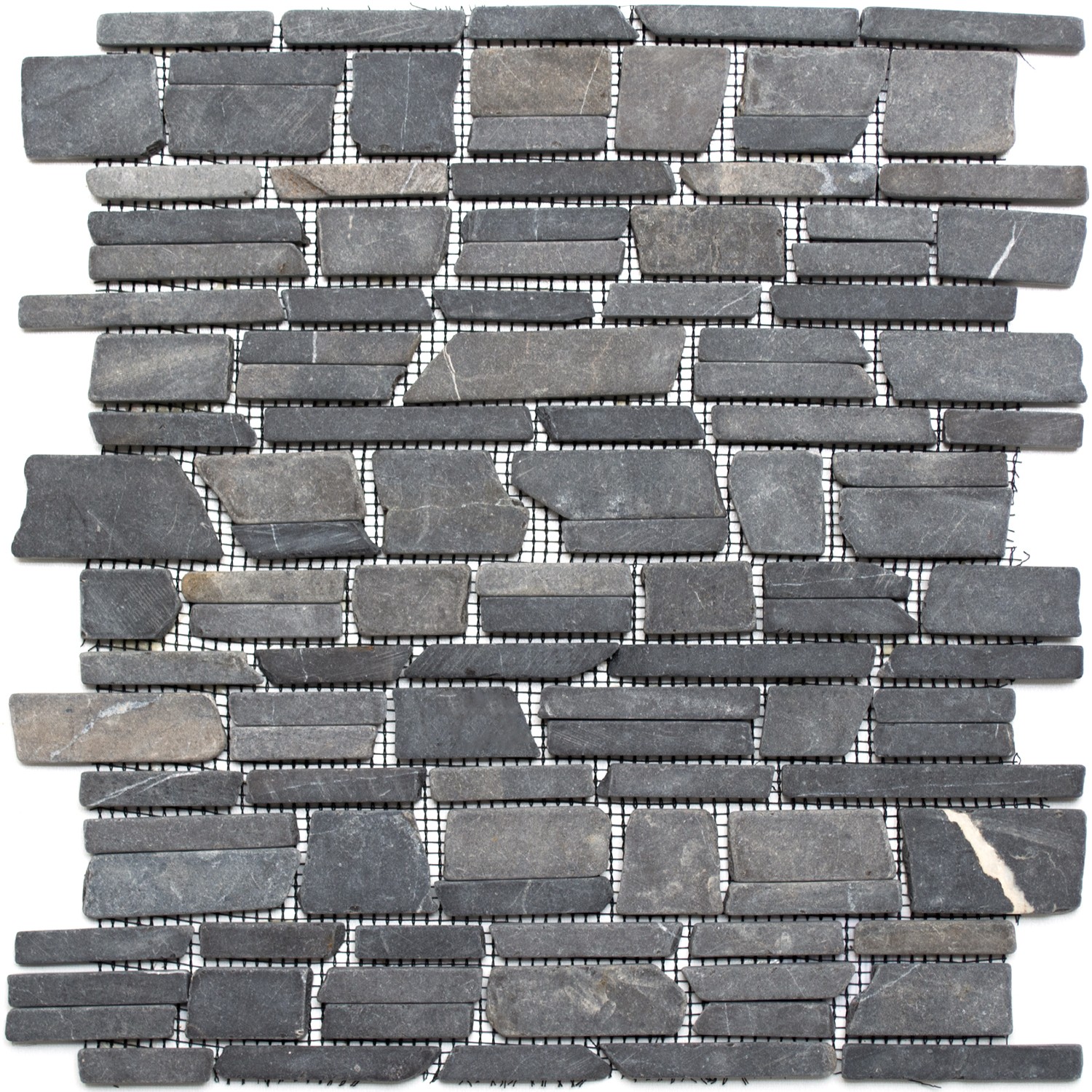Brickmosaik Natursten Marmor Nero Marquina