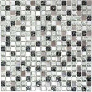 Metall Glasmosaik Silver Svart | Ekosten.se