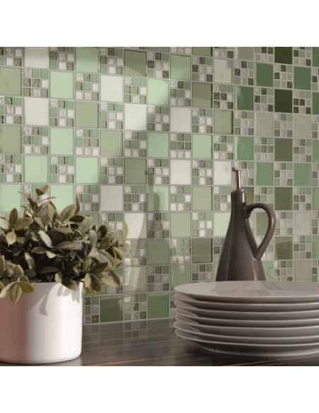 Kombi Mosaik Kristall Grön Mix | Ekosten.se