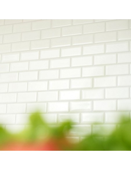 Vit Brickmosaik Murförband Klinker Matt