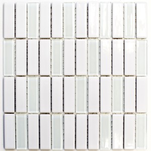 Stavmosaik Glas Keramik Vit Blank  | Ekosten.se