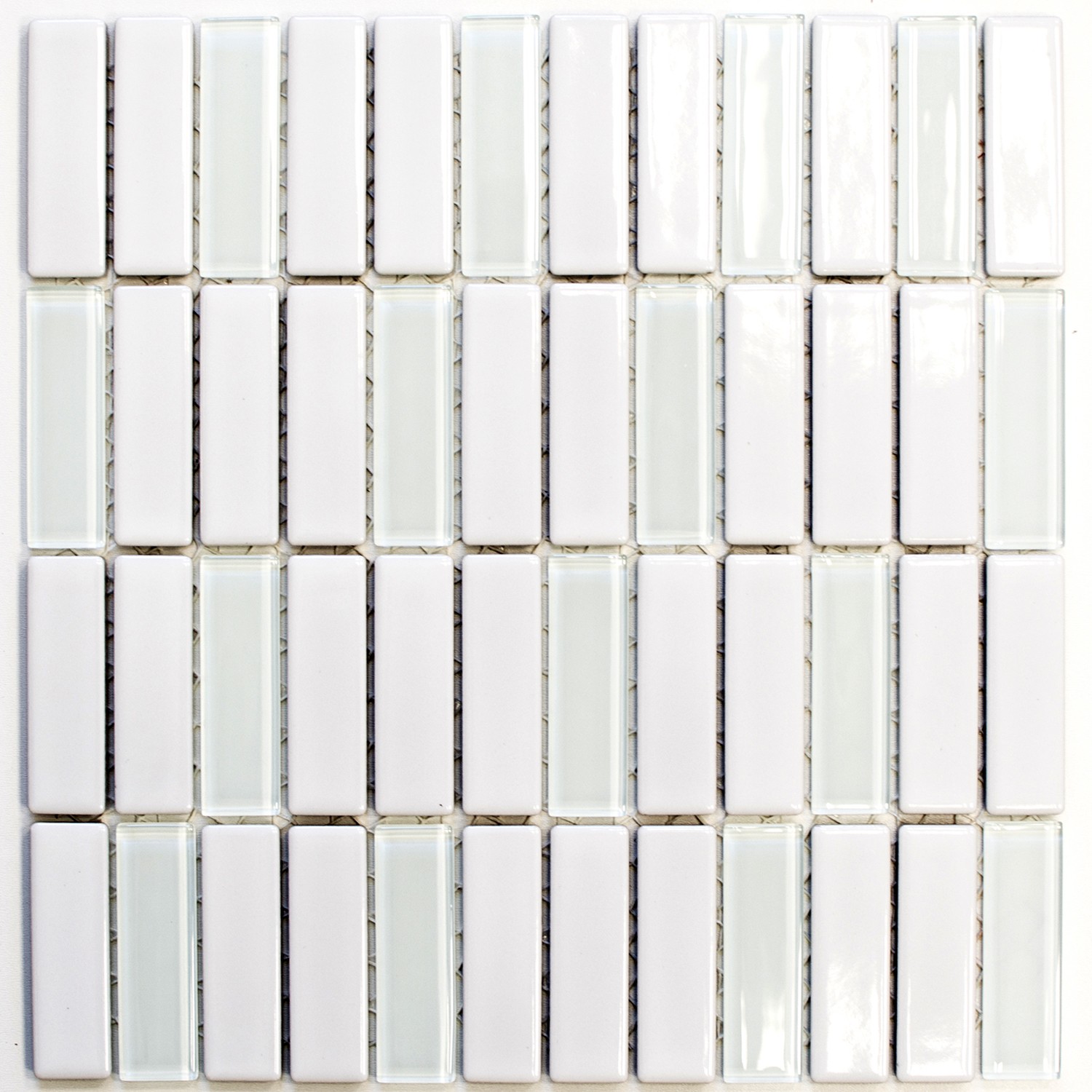 Stavmosaik Glas Keramik Vit Blank  | Ekosten.se