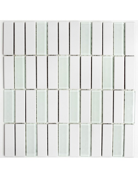 Stavmosaik Glas Keramik Vit Matt | Ekosten.se