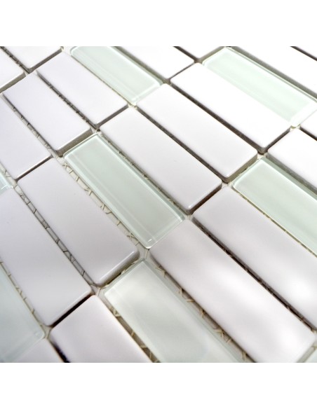 Stavmosaik Glas Keramik Vit Matt | Ekosten.se