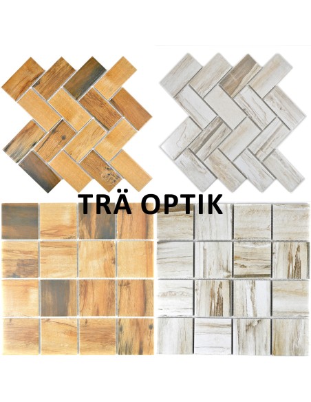 Fiskben Klinker Mosaik Träoptik Ljus | Ekosten.se