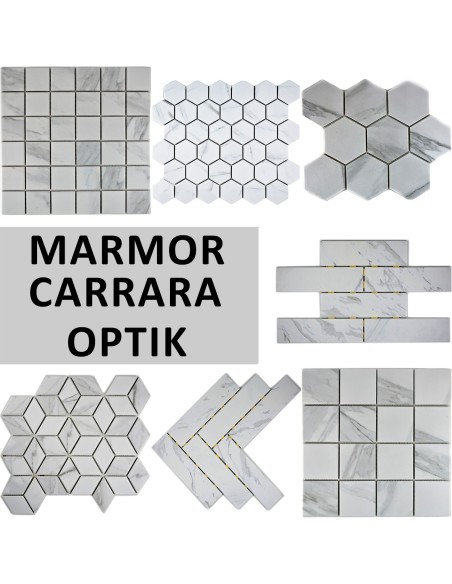 Klinkermosaik Carrara Marmor | Ekosten.se