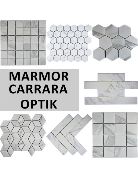 Hexagon Klinker Mosaik Carrara | Ekosten.se