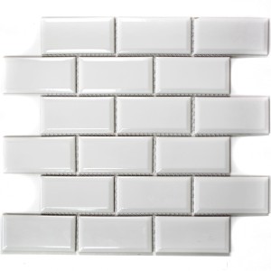 Metro Kakel Mosaik Fasade Kanter Vit | Ekosten.set