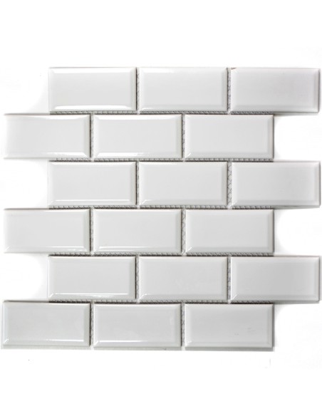 Metro Kakel Mosaik Fasade Kanter Vit | Ekosten.set