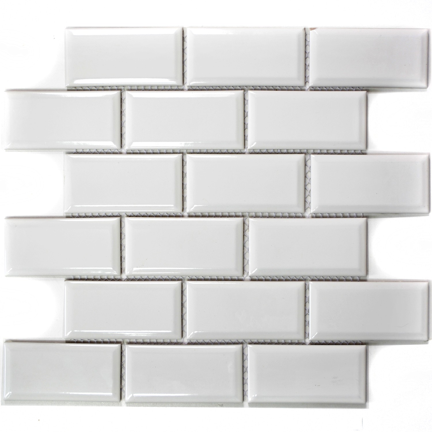 Metro Kakel Mosaik Fasade Kanter Vit | Ekosten.set