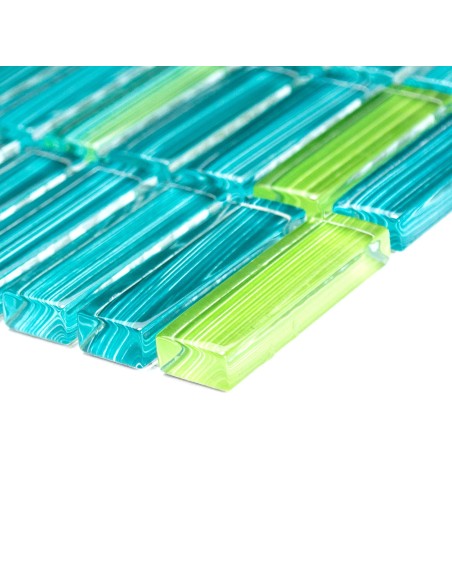 Glas Kristall Stavmosaik Streck Grön Mix | Ekosten.se