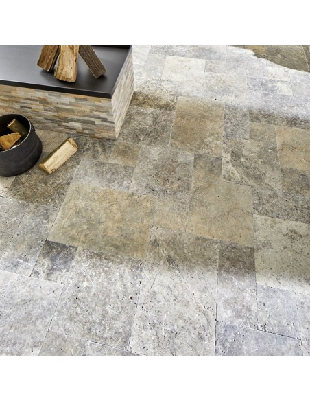 Silver Natursten Travertin French Pattern | Ekosten.se