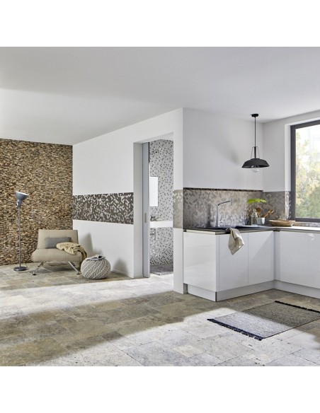 Silver Natursten Travertin French Pattern | Ekosten.se