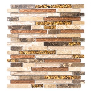 Stavmosaik Kristall Natursten Mix Beige Brun | Ekosten.se