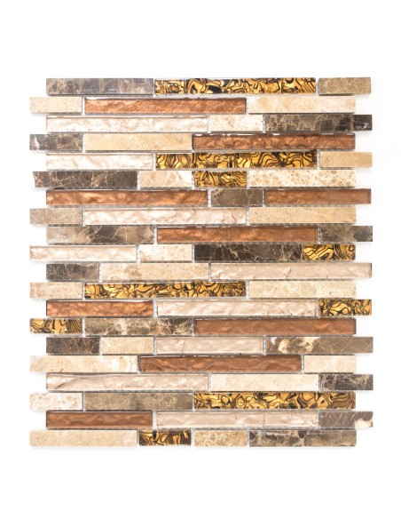 Stavmosaik Kristall Natursten Mix Beige Brun | Ekosten.se
