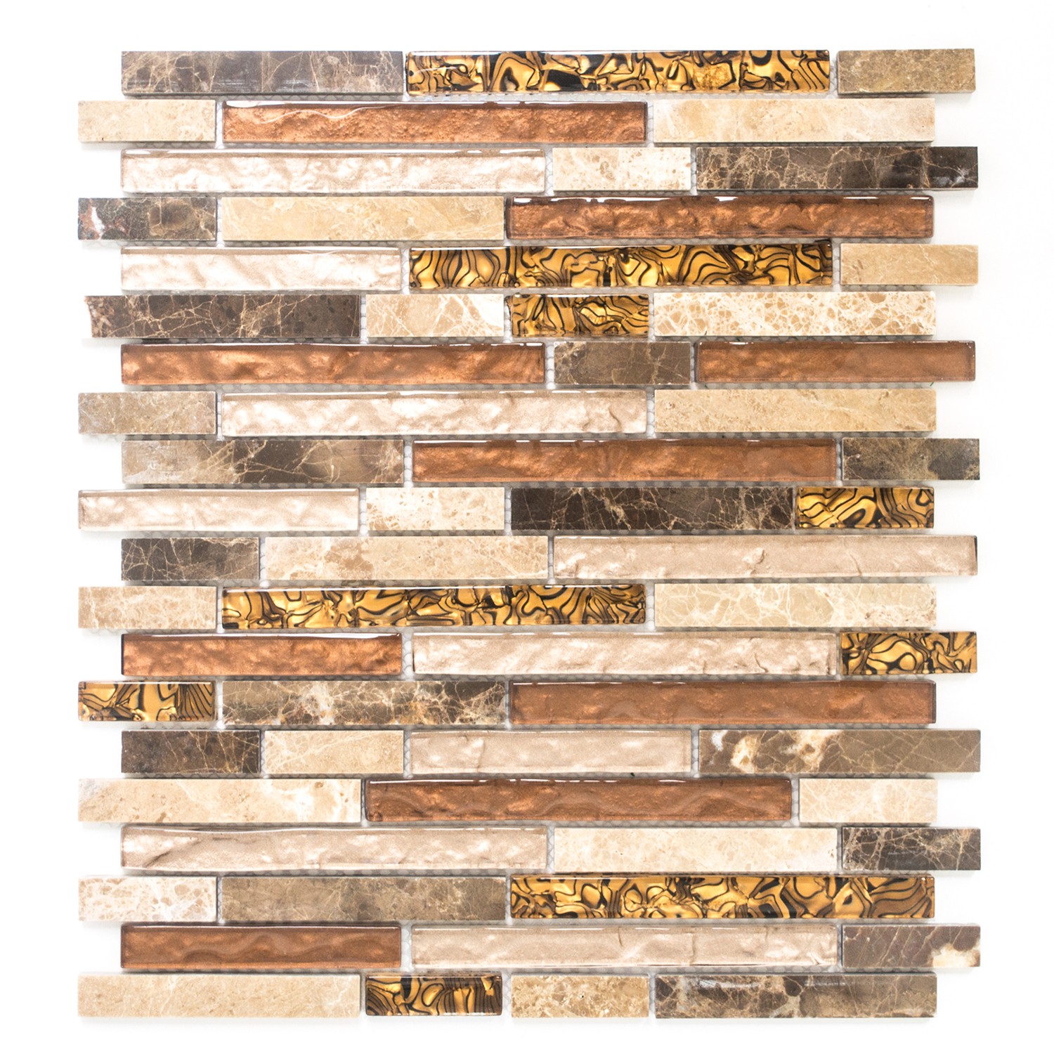 Stavmosaik Kristall Natursten Mix Beige Brun | Ekosten.se