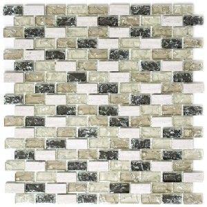 Kristall Marmor Brickmosaik Grå Grön | Ekosten.se