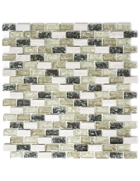 Kristall Marmor Brickmosaik Grå Grön | Ekosten.se