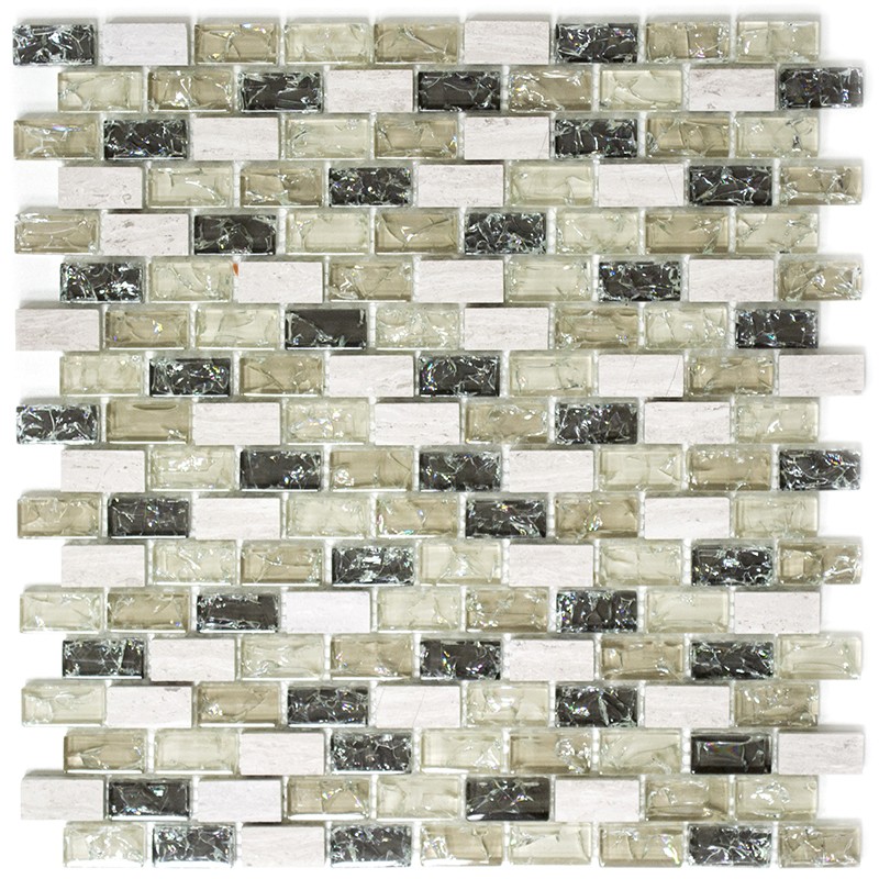 Kristall Marmor Brickmosaik Grå Grön | Ekosten.se