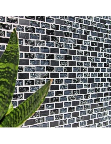 Brick Mosaik Kristall Natursten Mix Svart | Ekosten.se